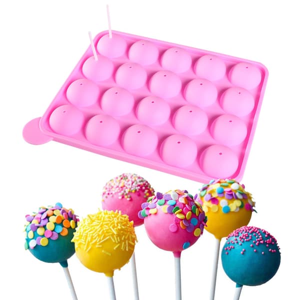 20 hullers silikoneform til cake pops, pink