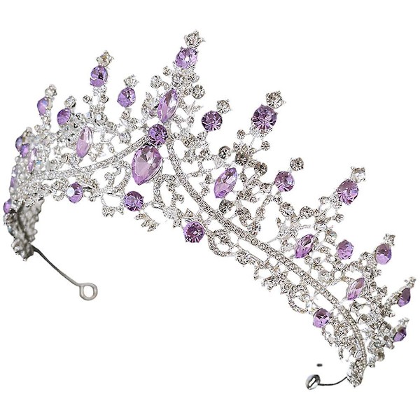 Bryllupstiara Brudesløjfe Brudes Hårpynt Rhinestone Pandebånd Pige Pandebånd Sølv 18X18CM