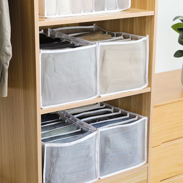 2-pakke 7-roms oppbevaringsboks for jeans til garderobe