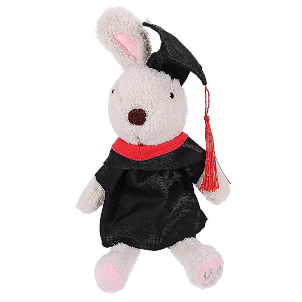 Bunny Plushie Påskekanin Figur Gradueret Klasse 2021 Graduation Dukke Plys Cuddly Plushie Stativ Beige 40X18CM