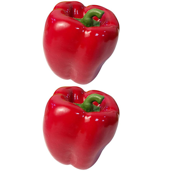 2 kpl Hedelmäkoriste Simulointi Paprika Lapset Leikkiä Leikkiä Hedelmämalli Koristeelliset Vihannekset Punainen 8.5X7.8X7.8CM