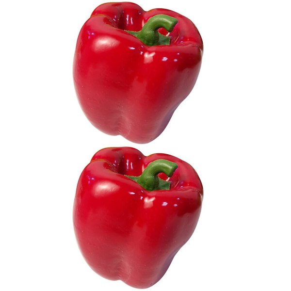 2 stk Fruktdekor Simulering Paprika Barn Lekesett Fruktmodell Dekorative Grønnsaker Rød 8,5X7,8X7,8CM