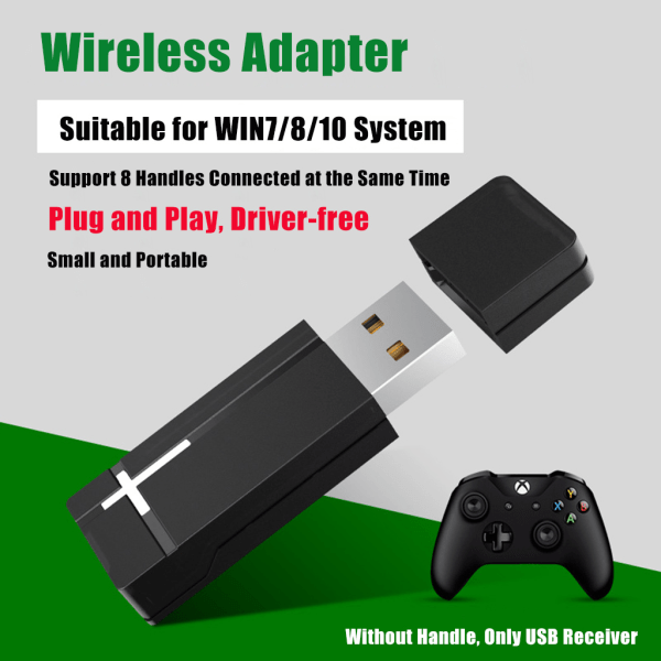 2.4G PC trådløs adapter USB-mottaker for Xbox One trådløs kontrolleradapter for Windows 7/8/10 bærbare datamaskiner PC-omformer