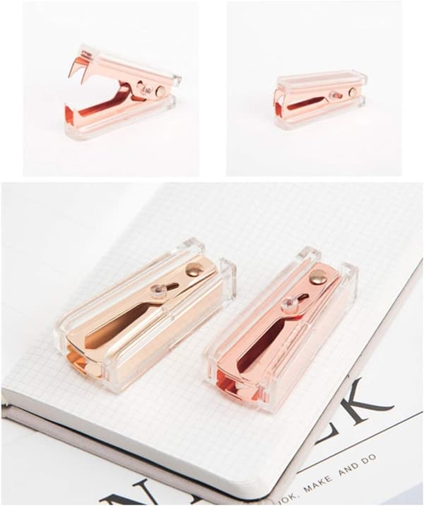 Transparent Staple Remover for Removing Staples (Rose Gold)