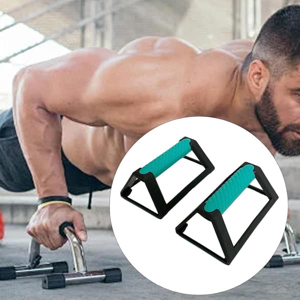 Push-up bars, push-up handles, strength training equipment, stable support, push-up stand, handstand, indoor aerobic training floor.
