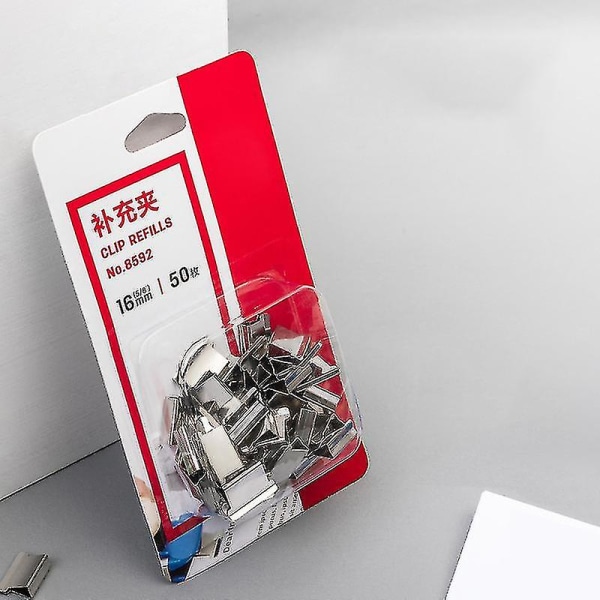 Klips-push-stikker med faste klips Stikker for binding Klips Gjenbrukbar Bærbar Push-klemme Skader ikke papir For 50 stk klips 50pcs Clips