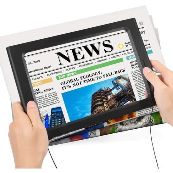 Reading Magnifier for Seniors - Illuminated Desk Magnifying Lamp - 2.5X Rectangular Magnification