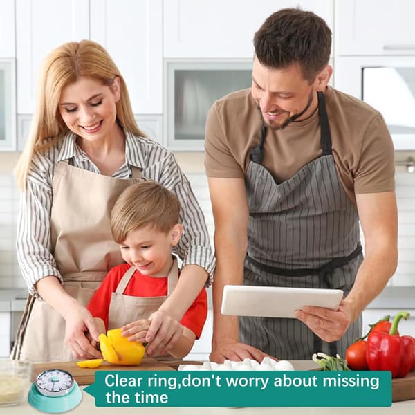 Kitchen Clock, 360 Degree Rotating Mechanical Timer, Teaching Aid for Home and School, Silent Operation for Office and Conference