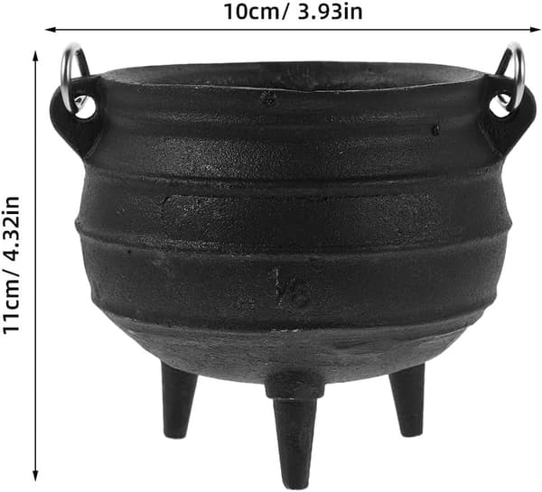 Cast Iron Incense Holder, Soot Container with Handle, Heat-Resistant Tripod Container