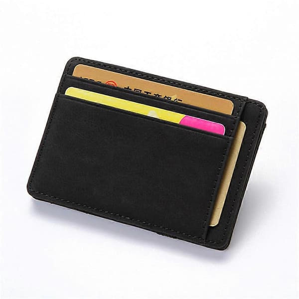 Black PU Wallet with Creative Design for Storage, Durable and Soft to the Touch