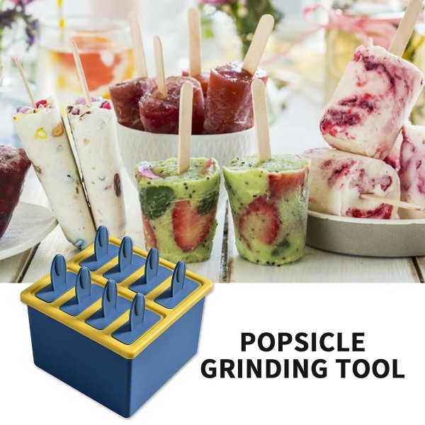 Ispopsiclesforme 8 Hulrum Ispopsiclesforme Til Fest Yoghurt Juice Smoothies Sticks Hjemmelavet Ispopsicle Blue