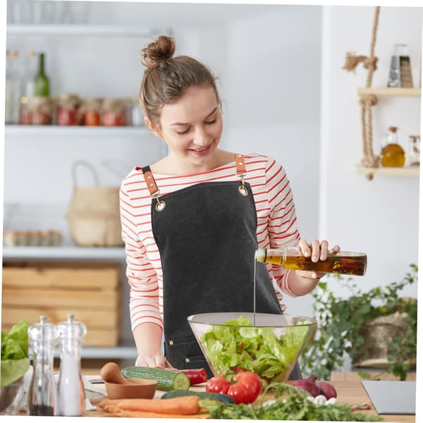 Chef Apron for Men Canvas Work Apron Pockets Cooking Apron for Kitchen Accessories