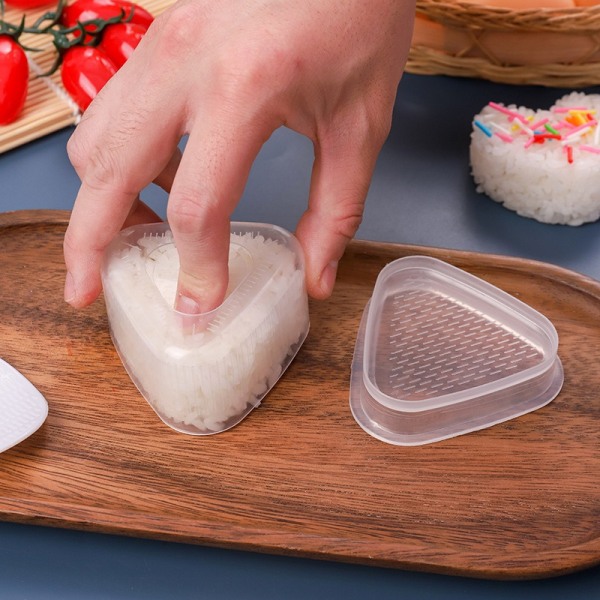 Kolmion muotoinen sushimuotti, Onigiri-riisimuotit DIY-työkalu, Valkoinen 5 kpl - Kolmion muotoinen riisipallo sushimuotti Keittiötarvikkeet