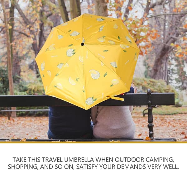 Automatic Printed Folding Sun Umbrella with Black Coating UV Protection, Compact Travel Rain and Sun Umbrella