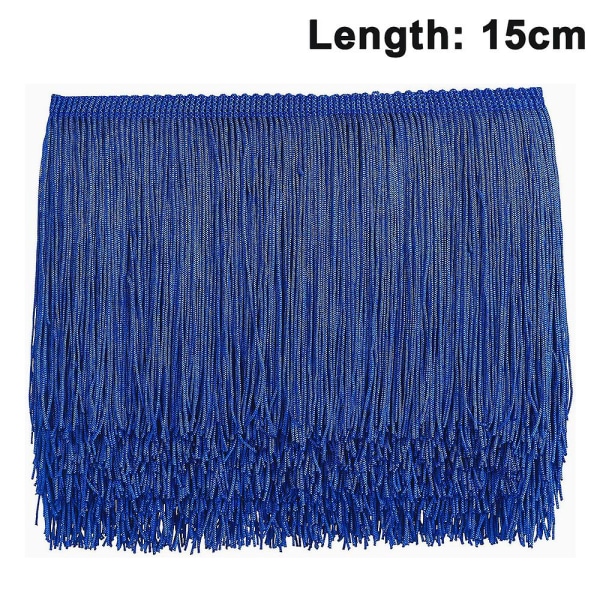 10m sömnad franskant - frans tofs 15cm/10cm bredd för kjol Bröllopsklänning Lampskärm Dekoration Royal Blue 15cm Royal Blue 15cm