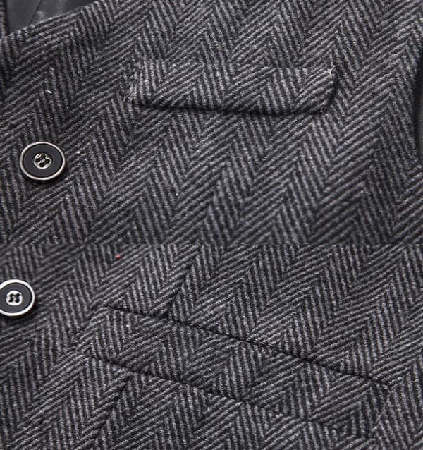 Herr Slim Fit Dubbelknäppt Väst Mörkgrå S Dark Gray S