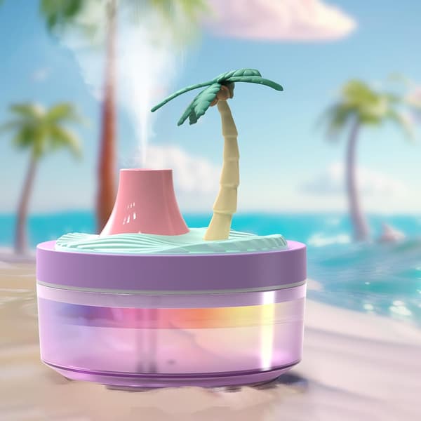 Coconut Mini Humidifier - 320ml Portable Cool Mist with 2 Modes, Rechargeable for Home, Office & Nursery