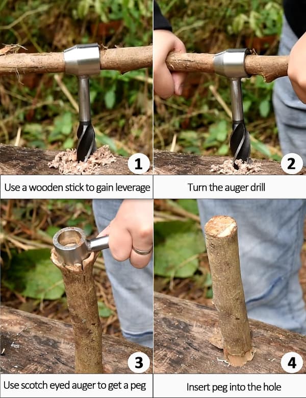 Håndhulsfremstiller, Bushcraft Gear Tools Træbor, Træborstift