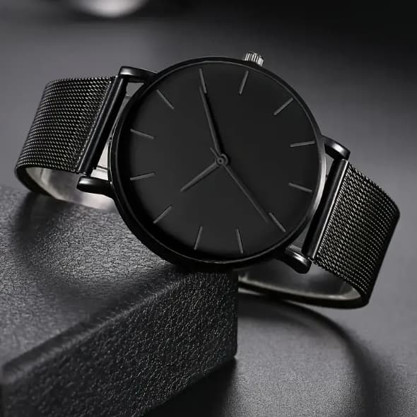 Herreur, Quartz, med slidstærk rem i rustfrit stål, 40 mm, sort