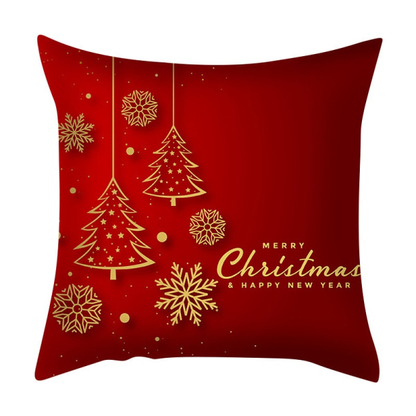 Set 4 punaista ja hyvää joulua kirjailtuja tyynynpäällisiä 18x18 tuumaa joulusohvaan