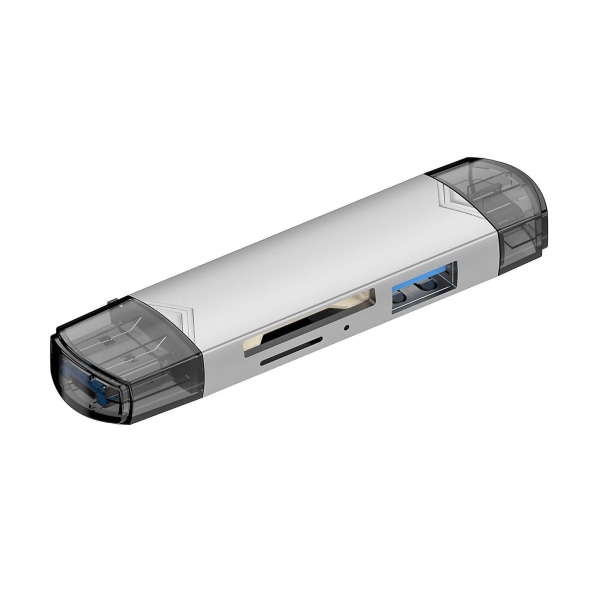 USB 3.0 C SD-kortläsaradapter 5-i-1 USB C för USB Type-c-enheter Mobiltelefon Kamera ComputerSil Silver