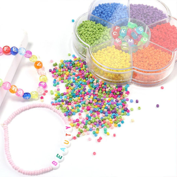 Assorted Beads Seed Beads Halskæde Making Kit Alphabet Beads Low Vision Training