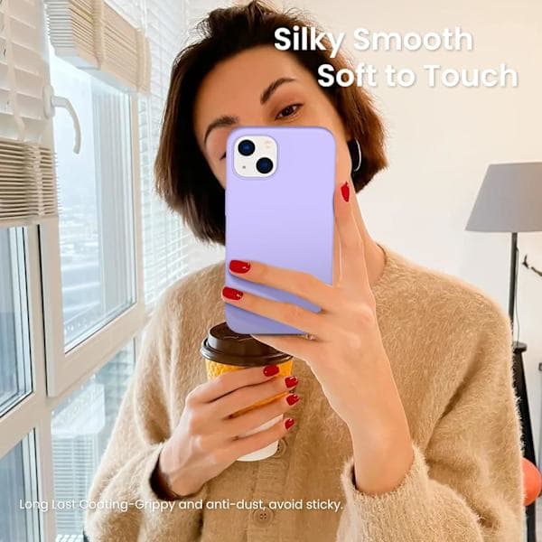 iPhone 13 Pro Max Case, Liquid Silicone Case for iPhone 13 Pro Max, Ultra-Thin Case, Full Coverage Shockproof Soft Protective Case (Light Purple) 13 Pro Max