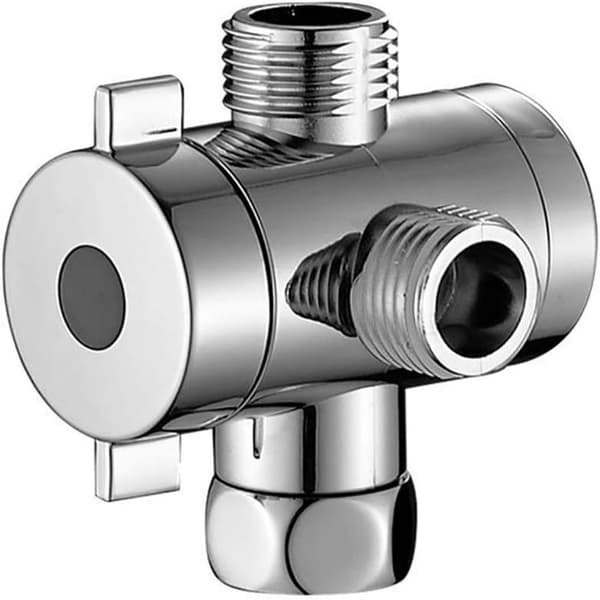 Brusearm Omleder Ventil til Håndholdt Brusehoved og Fast Sprayhoved, G 1/2 3-vejs T-adapter, Badeværelse Universal Brusesystem Komponent Re