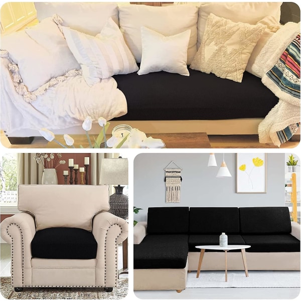 Soffa Sittdyna Kuddöverdrag Stretch Medium Och Stor Storlek 1 2 3 Sitsplatser, Soffaöverdrag Skyddande Överdrag För Universal Hörn Soffa Och Möbel Sittdyna