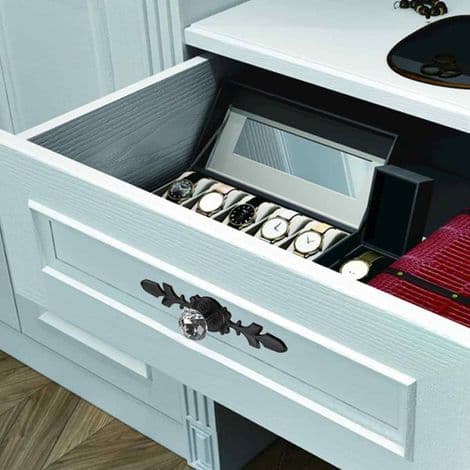 Drawer Handle for Vanity Cabinet - Crystal Glass Handle Adorned with Diamonds and Equipped with a Plate, Black
