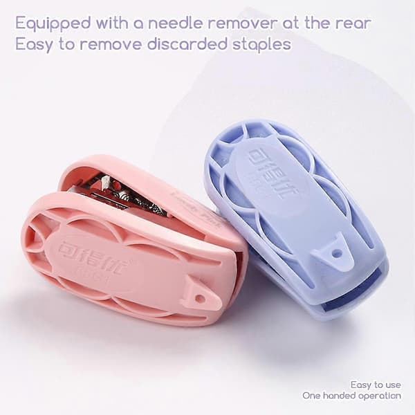 Mini Stapler Set with 1000pcs 26/6 Staples and Built-in Staple Remover, 12 Sheet Capacity, Compact for Office/School