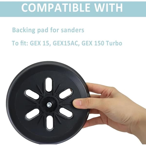 150 mm sanding pad with hook and loop fastener compatible with Bosch GEX 150, GEX 150 AC, GEX 150 Turbo sander from Poweka