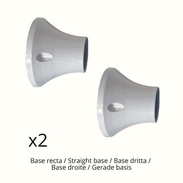 2-pack E27 White Straight Sockets | Floor and Wall Mounting | Compatible with LED and Incandescent Bulbs | Robust and Durable