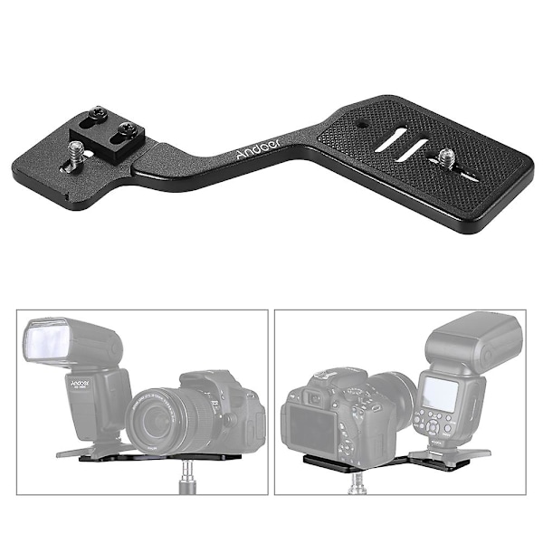 Andoer Universellt Aluminiumfäste för Kamera Speedlite Blixtljus med 1/4\" Skruv för Canon Nikon Sony DSLR-kameror