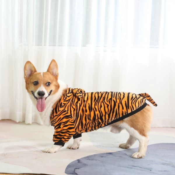 Hund Halloween Kostume Hund Tiger Kostume Hund Cosplay Sjove Hoodies Kæledyr Cosplay Tiger Tøj Halloween Hund Tøj S