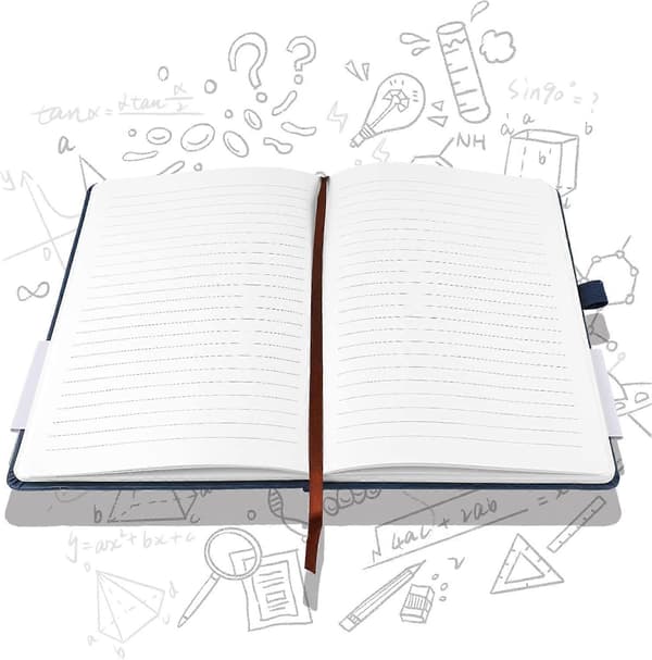 A5 Notesbog, Notesblok til Kontor, Skole, Hjem, Virksomhed, Skrivning og Noter 200 Sider