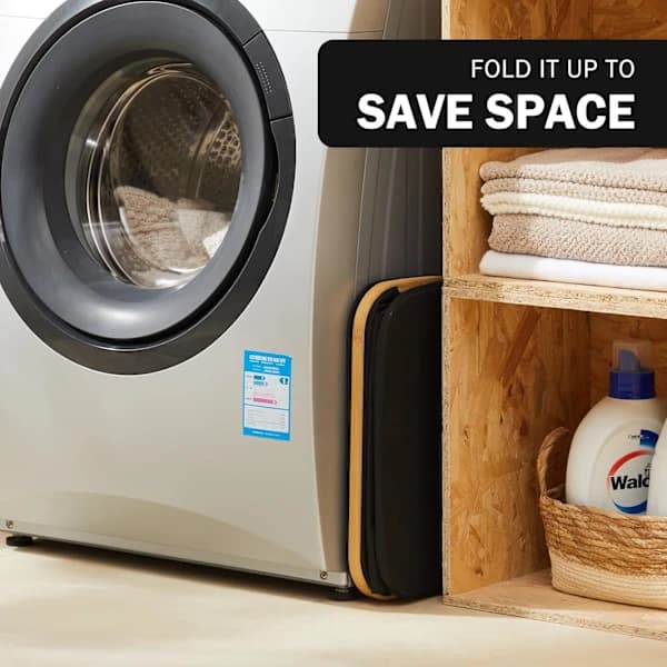HA~Laundry basket with lid, 48 liters, large with laundry bag, foldable laundry baskets with handles, bamboo laundry basket, black