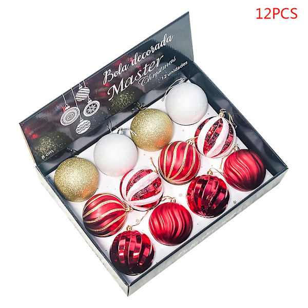 12 st 8 cm julgranskulor Festdekorationer Julgransprydnader Hängande Ornament XmI