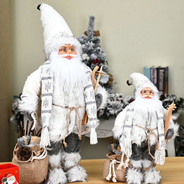 30CM Julemand Figur Stående Julemand Dukke Figur Julepynt 30CM