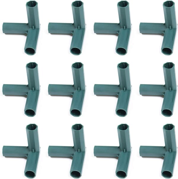 12-pack 16 mm PVC 3-vägs koppling för växthusram