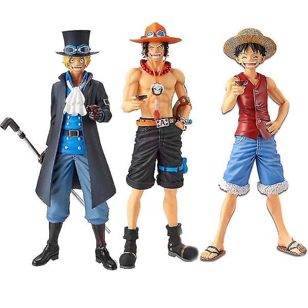 20cm Anime One Piece Tre Brødre Figur Samleobjekt Model Dekoration Statue Legetøj Figur Julegave Sabo i æske