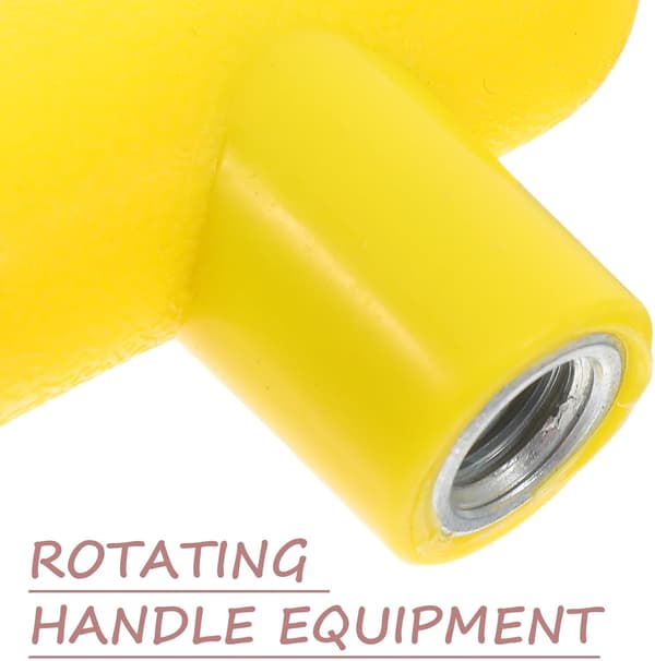 2pcs Gym Equipment Handles M8 Yellow Rotating T-Handles, Ergonomic Exercise Machine Grips