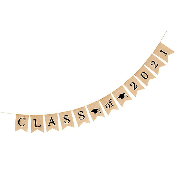 1 kpl Valmistujaisjuhlan Lipun Class Of 2021 Juhla Lipun (sekalaisia värejä) Sekalaiset värit 18X13CM