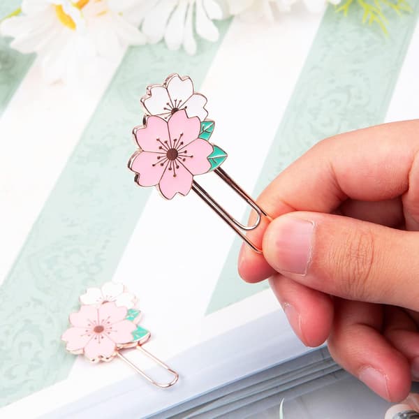 3 stk Sakura Papirklips, Søt Fargerik Sakura Papirklips