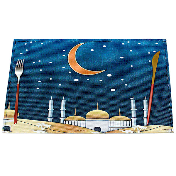 Keltainen linna Mubarak Koristeellinen Pellava-Alusmatto Koti Moskeijan Koriste Keltainen linna