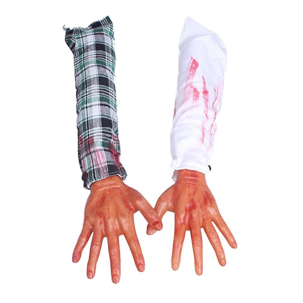 2 stk Halloween kroppsdeler rekvisitter vampyrblod falske håndsimulerte håndrekvisitter Assortert farge58x11cm Assorted Color 58x11cm