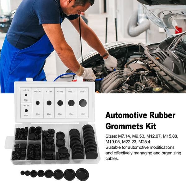 OMABETA Closed Rubber Grommet Kit, 170 Pieces, DIY Hole Plugs