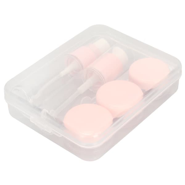 Travel Bottles Kit Leakproof Refillable Portable Transparent Odorless Toiletries Container Set, Pink