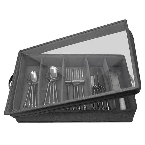 Cutlery and Utensil Storage - Durable Cutlery Box with Adjustable Divider, 5 Compartments