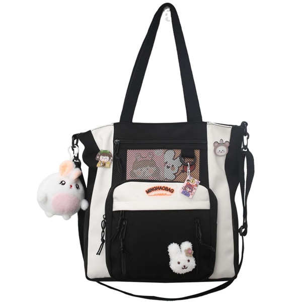 Cute School Bag For Teenager Girls Women Ladies Large Capacity Crossbody HandbagBlack